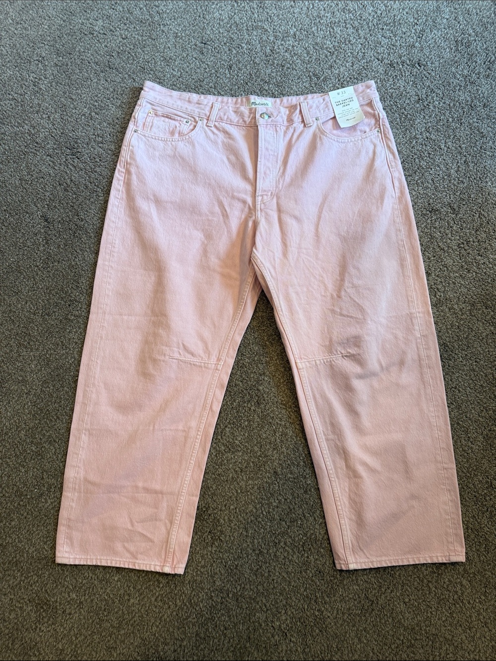 Darted Barrel-Leg Jeans